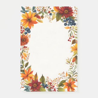 Autumn Theme Flowers & Berries Menu Invitation Post-it Notes
