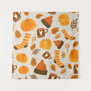 Autumn Theme Seamless Pattern Tile Tapestry