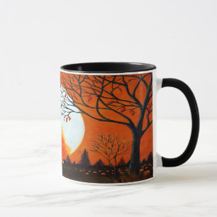 Autumn themed art mug "Burning Leaves"