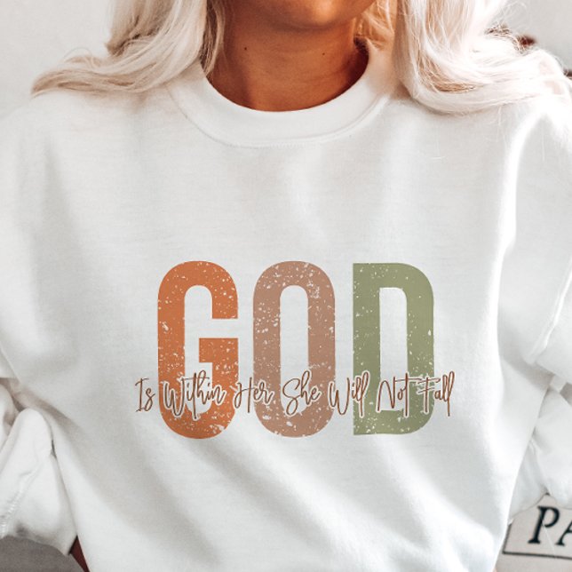 AUTUMN THEMED GOD IS WITHIN HER SHE WILL NOT FALL SWEATSHIRT (Creator Uploaded)