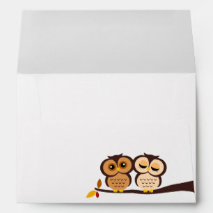 Autumn Themed Owls Wedding Envelopes