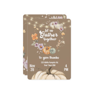 Autumn themed rustic Thanksgiving invitation