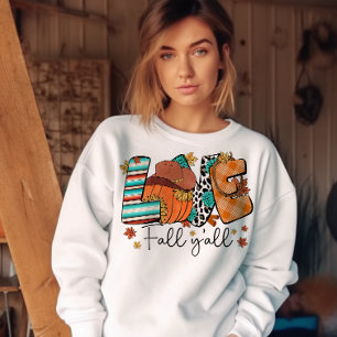 AUTUMN THEMED WESTERN LOVE FALL Y'ALL SWEATSHIRT