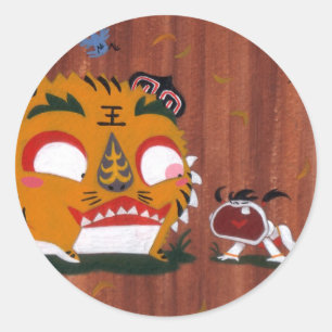 Autumn Tiger Classic Round Sticker