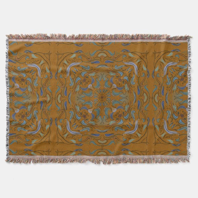 Autumn Tile  Throw Blanket (Front)