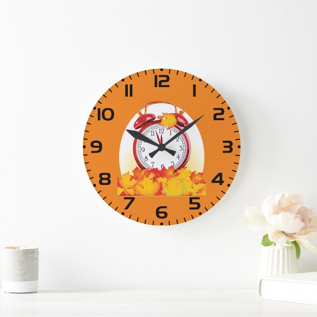Autumn Time Change Fall Leaves And Retro Clock  (Creator Uploaded)