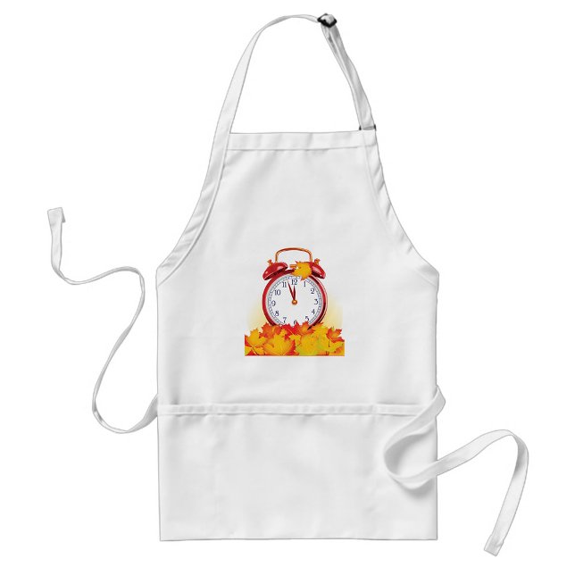 Autumn Time Change Fall Leaves And Retro Clock  Standard Apron (Creator Uploaded)