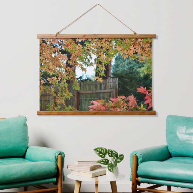 Autumn Time Leaf Colours Hanging Tapestry (Living Room)