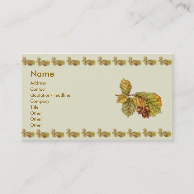 Autumn Time Profile Card (Front)