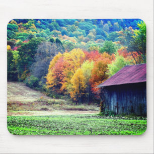 Autumn Tobacco Barn Nature Mouse Pad