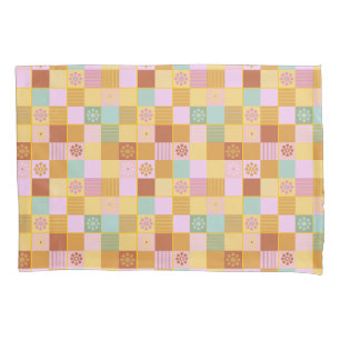 Autumn tones quilt blocks pillowcase