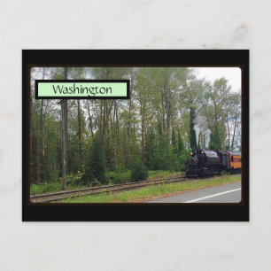 Autumn Train in Washington Postcard