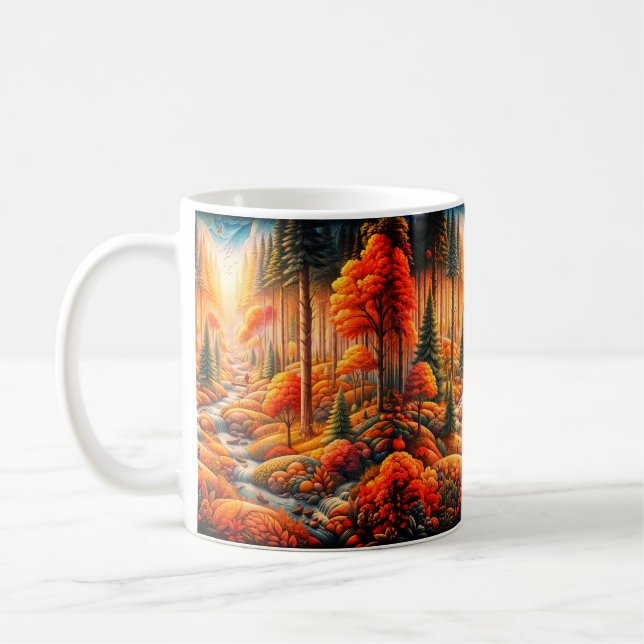 Autumn Tranquillity: A Nature’s Haven Coffee Mug (Left)