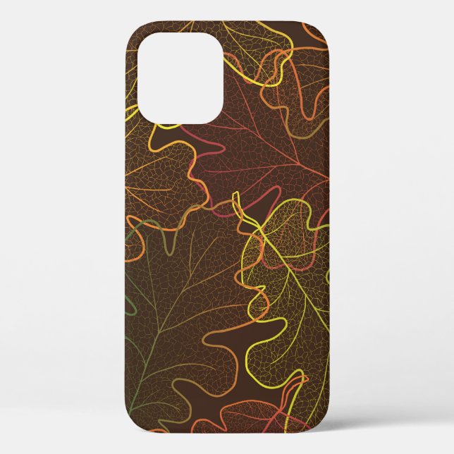 Autumn transparent oak leaves pattern background.  Case-Mate iPhone case (Back)