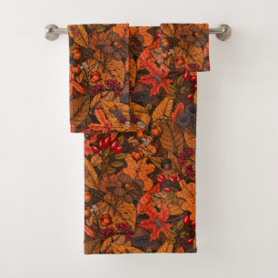 Autumn treasures bath towel set