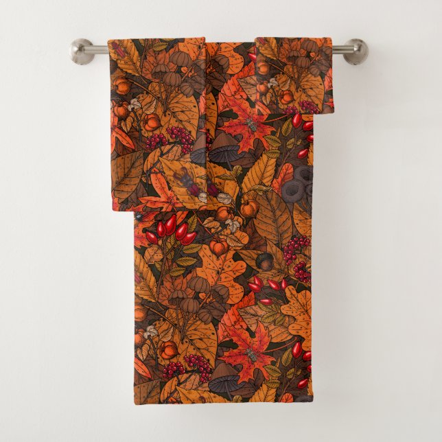 Autumn treasures bath towel set (Insitu)