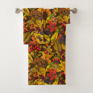 Autumn treasures bath towel set