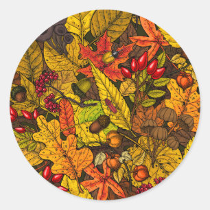 Autumn treasures classic round sticker