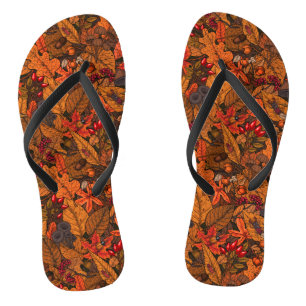 Autumn treasures flip flops