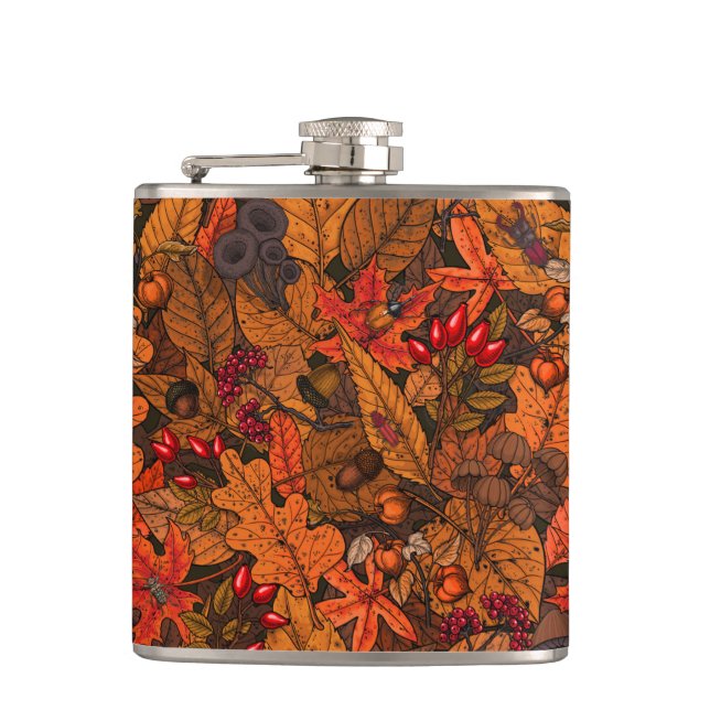Autumn treasures hip flask (Front)