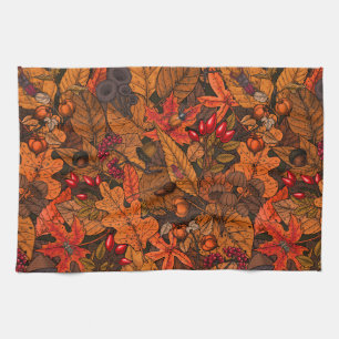 Autumn treasures kitchen towel