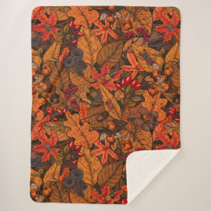 Autumn treasures sherpa blanket