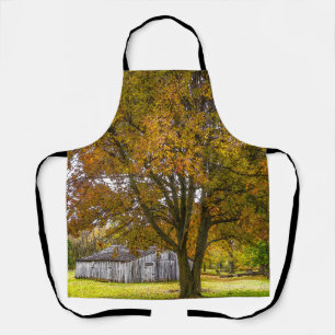 Autumn Tree And Barn Painterly Apron