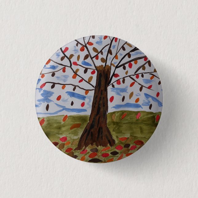 Autumn Tree Badge 1 Inch Round Button (Front)