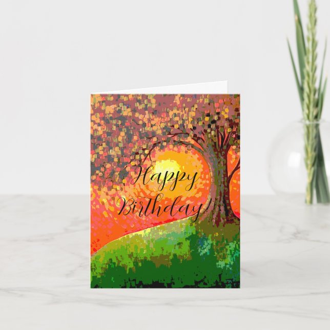 Autumn Tree Birthday Card (Front)