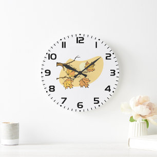 Autumn Tree Branch Large Clock