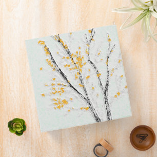 Autumn Tree Branches with Yellow Fall Leaves Binder
