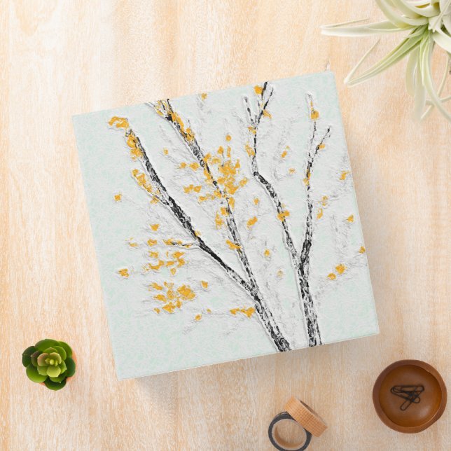 Autumn Tree Branches with Yellow Fall Leaves Binder (In Situ)