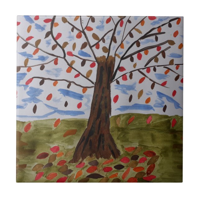 Autumn Tree Ceramic Tile (Front)