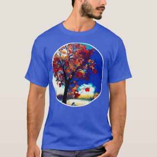 Autumn tree colourful watercolor painting 1 T-Shirt