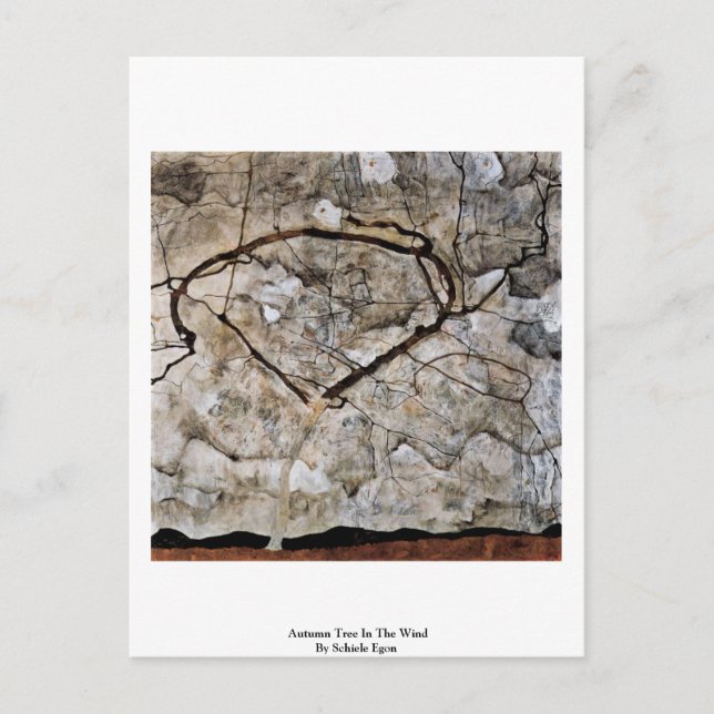 Autumn Tree In The Wind By Schiele Egon Postcard (Front)