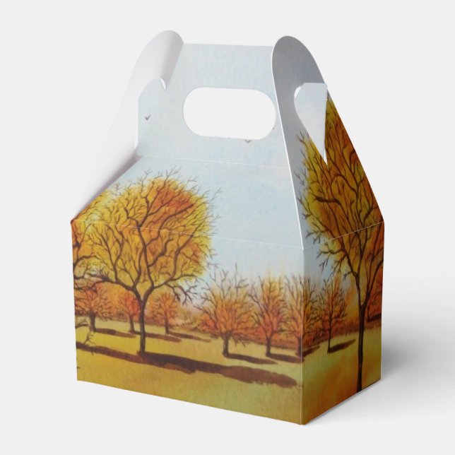 Autumn tree landscape scenic art painting favor box (Front Side)