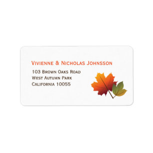 Autumn Tree Leaves Maple Custom Address Labels