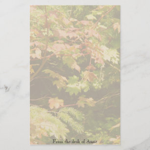 Autumn Tree Leaves Personalized Stationery