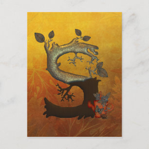 Autumn Tree Monogram S Postcard