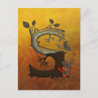 Autumn Tree Monogram S Postcard