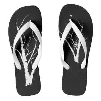 Autumn Tree Sandals Black and White