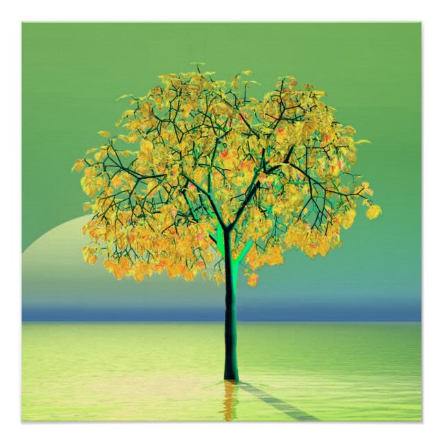 Autumn Tree Sunset Poster (Front)