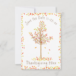 Autumn Tree Thanksgiving Save the Date
