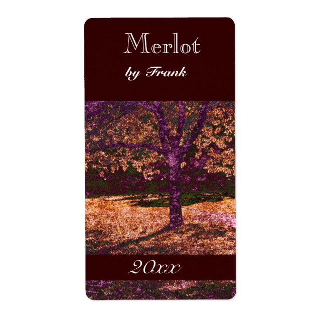 autumn tree  wine bottle label (Front)