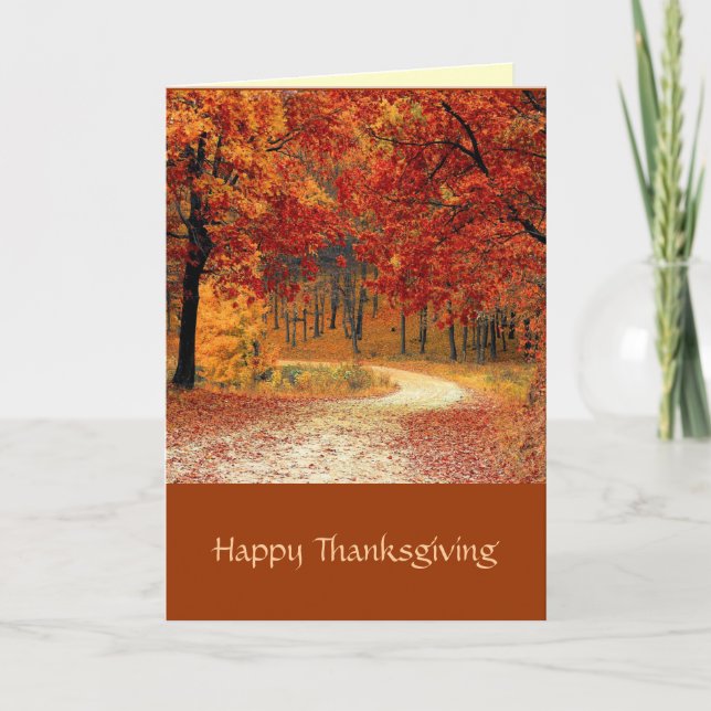 Autumn Trees Fall Scenery Thanksgiving Card (Front)
