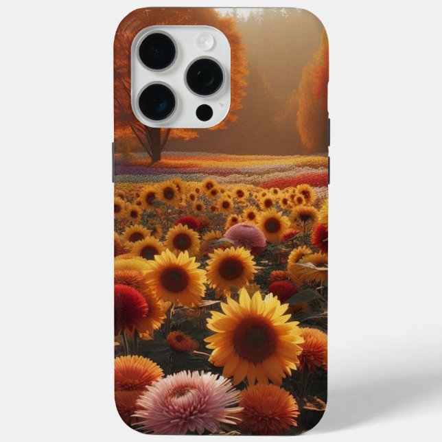 Autumn trees/field with mums Case-Mate iPhone case (Back)