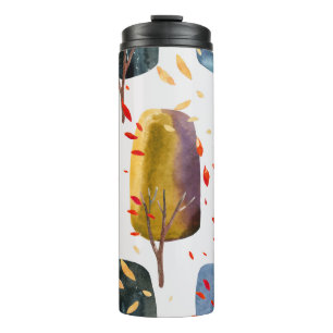 Autumn Trees: Hand Painted Watercolor Seamless Thermal Tumbler