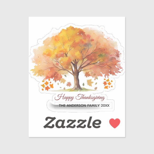 autumn trees happy thanksgiving  sticker (Feuille)