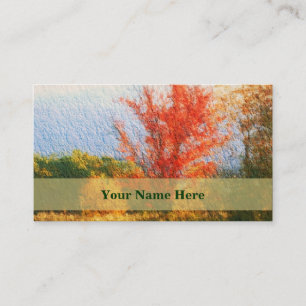 Autumn Trees Painting Nature Business Card
