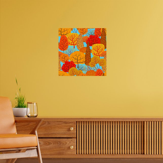 Autumn Trees Pattern Fall Foliage  Poster (Creator Uploaded)